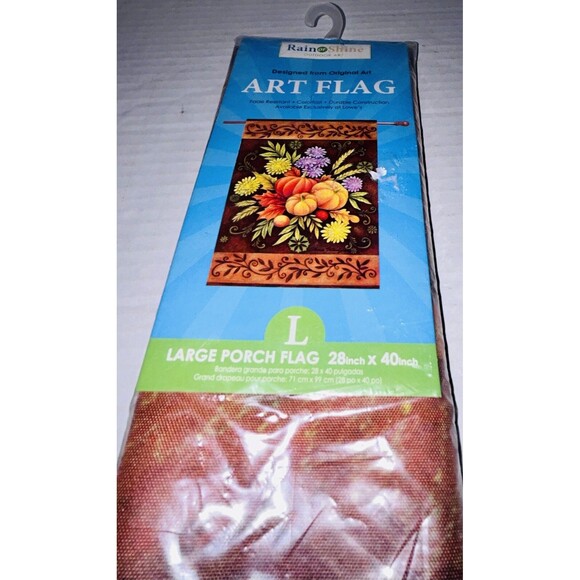 LARGE PORCH FLAG 28 in X 40 in Fall pumpkins - Picture 5 of 8